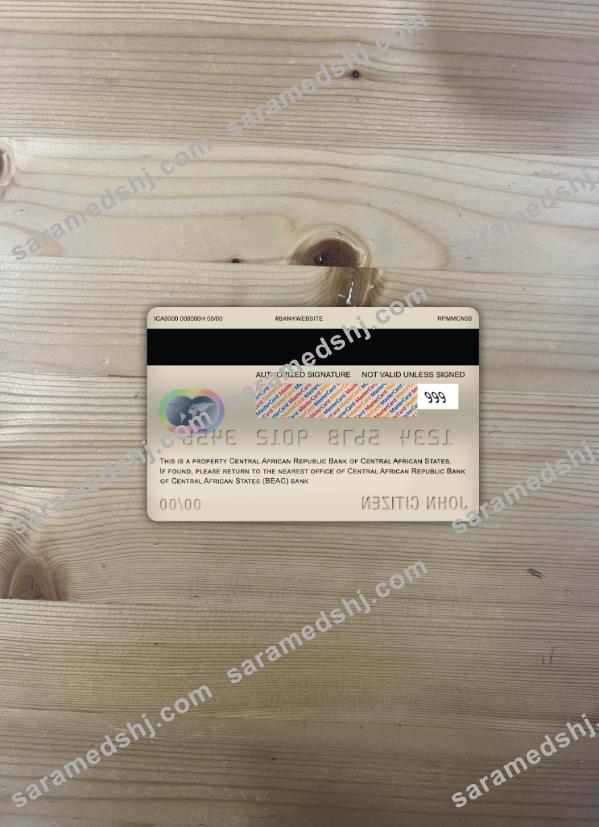 Central African Republic Bank of Central African States (BEAC) bank mastercard photolook back